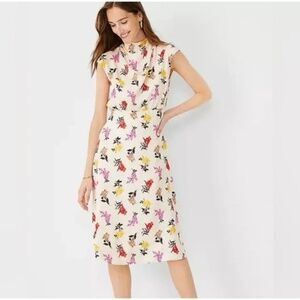 Ann Taylor Floral Print Sleeveless Midi Dress